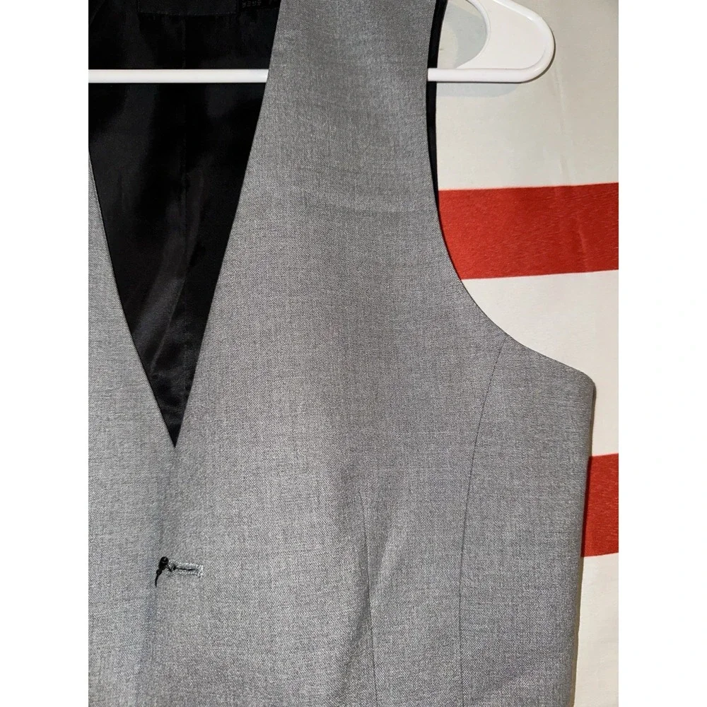 NWT Asos Suit Vest Mens 34 Chest Gray Button Up - Picture 2 of 8